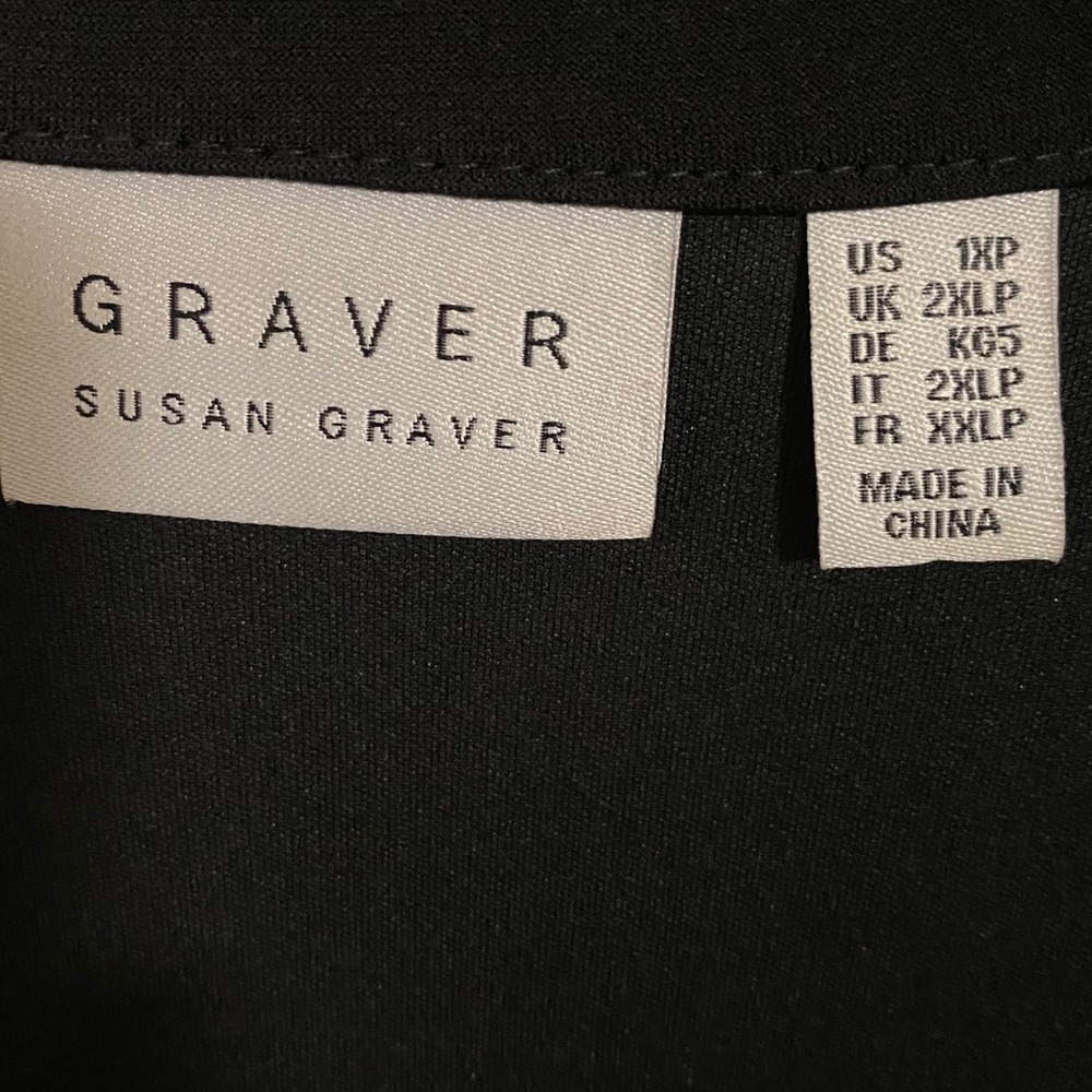 Susan Graver Officecore Blazer Women 1XP Black Single Button Notched Lapel - Picture 5 of 6
